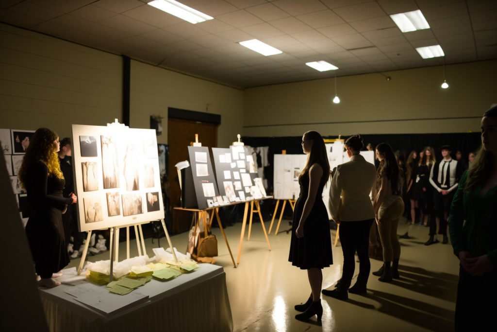TOK exhibition held in a high school gym