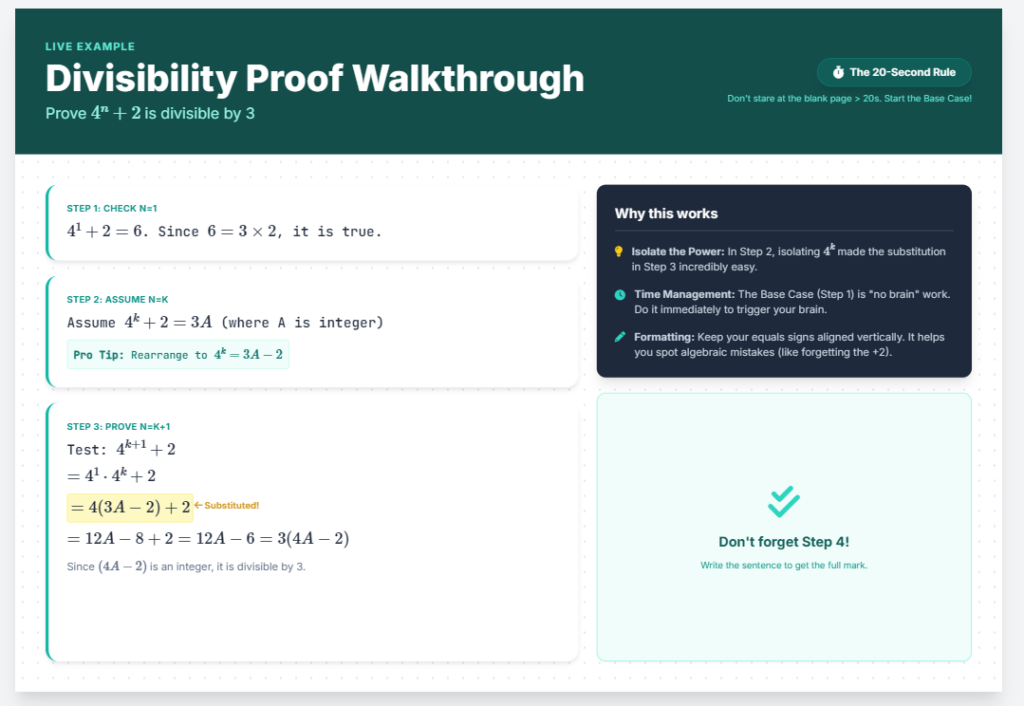 Proof by induction worked example
