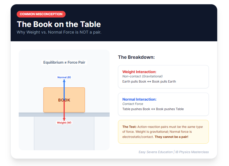 Weight vs Normal Force Book on Table